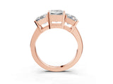 Rose gold Three-Stone Princess Cut Diamond Ring with Channel Set Band and Four-Prong Setting_21