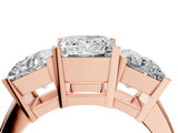 Rose gold Three-Stone Princess Cut Diamond Ring with Channel Set Band and Four-Prong Setting_22