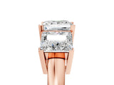 Rose gold Three-Stone Princess Cut Diamond Ring with Channel Set Band and Four-Prong Setting_23