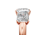 Rose gold Three-Stone Princess Cut Diamond Ring with Channel-Set Band and Four-Prong Setting_48