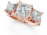 Rose gold Three-Stone Princess Cut Diamond Ring with Channel-Set Band and Four-Prong Setting_53