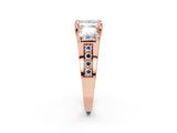 Rose gold Three-Stone Princess Cut Diamond Ring with Channel-Set Band and Four-Prong Setting_54