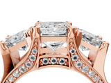Rose gold Three-Stone Princess Cut Diamond Ring with Channel-Set Band and Four-Prong Setting_56