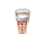 Rose gold Three-Stone Princess Cut Diamond Ring with Channel-Set Band and Prong Setting_11