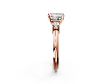 Rose gold Three-Stone Princess Cut Diamond Solitaire with Prong Setting and Classic Band_55