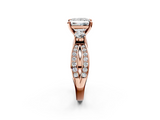 Rose gold Three-Stone Princess Cut Diamond Twist Band with Prong Setting_50