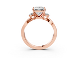 Rose gold Three-Stone Princess Cut Diamond Twist Band with Prong Setting_51