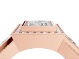 Rose gold Three-Stone Princess Cut Halo Pavé Diamond Ring_7
