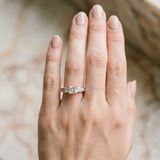 Rose gold Three-Stone Princess Cut Milgrain Pavé Engagement Ring_6