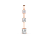 Rose gold Three-Stone Princess Cut Prong Set Pendant_6