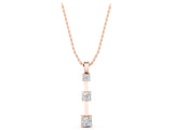 Rose gold Three-Stone Princess Cut Prong Set Pendant_7