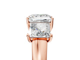 Rose gold Three-Stone Princess Cut Solitaire Ring with Classic Prong Setting_8