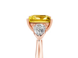 Rose gold Three-Stone Princess Cut Yellow Sapphire Ring with Pear  Side Stones in Four-Prong Setting_17