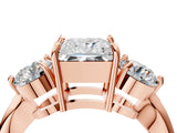Rose gold Three-Stone Princess Diamond Channel Set Engagement Ring with Prong Setting_19