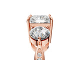 Rose gold Three-Stone Princess Diamond Channel Set Engagement Ring with Prong Setting_20