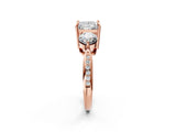 Rose gold Three-Stone Princess Diamond Channel Set Engagement Ring with Prong Setting_5