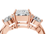 Rose gold Three-Stone Princess Diamond Channel Set Engagement Ring with Prong Setting_7