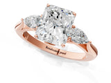 Rose gold Three-Stone Radiant Cut Brilliant Diamond Solitaire Ring with Tapered Band and Four-Prong Setting_28