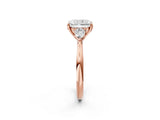 Rose gold Three-Stone Radiant Cut Brilliant Diamond Solitaire Ring with Tapered Band and Four-Prong Setting_29
