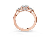 Rose gold Three-Stone Radiant Cut Brilliant Diamond Solitaire Ring with Tapered Band and Four-Prong Setting_30