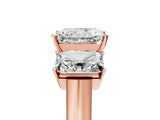 Rose gold Three-Stone Radiant Cut Brilliant Diamond Trellis Ring with Comfort Fit Band_8