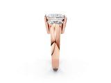 Rose gold Three Stone Radiant Cut Cut Channel Set Diamond Ring_5