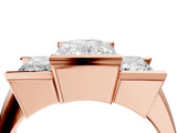 Rose gold Three Stone Radiant Cut Cut Channel Set Diamond Ring_7