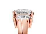 Rose gold Three Stone Radiant Cut Cut Channel Set Diamond Ring_8