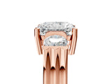 Rose gold Three-Stone Radiant Cut Cut Classic Band Prong Setting Ring_12