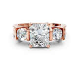 Rose gold Three-Stone Radiant Cut Cut Classic Band Prong Setting Ring_7