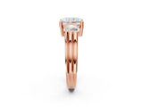 Rose gold Three-Stone Radiant Cut Cut Classic Band Prong Setting Ring_9
