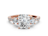 Rose gold Three-Stone Radiant Cut Cut Diamond Pavé Band with Prong Setting_27