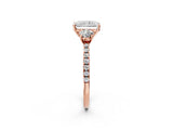 Rose gold Three-Stone Radiant Cut Cut Diamond Pavé Band with Prong Setting_29