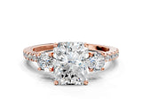 Rose gold Three-Stone Radiant Cut Cut Diamond Pavé Band with Prong Setting_39