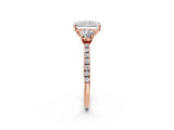Rose gold Three-Stone Radiant Cut Cut Diamond Pavé Band with Prong Setting_41