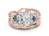 Rose gold Three-Stone Radiant Cut Cut Diamond Split Shank Prong Set Ring_15