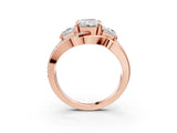 Rose gold Three-Stone Radiant Cut Cut Diamond Split Shank Prong Set Ring_18
