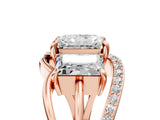 Rose gold Three-Stone Radiant Cut Cut Diamond Split Shank Prong Set Ring_20
