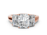 Rose gold Three-Stone Radiant Cut Cut Solitaire Ring with Classic Prong Setting_3