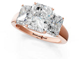 Rose gold Three-Stone Radiant Cut Cut Solitaire Ring with Classic Prong Setting_4