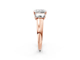 Rose gold Three-Stone Radiant Cut Cut Solitaire Ring with Classic Prong Setting_5