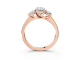 Rose gold Three-Stone Radiant Cut Cut Solitaire Ring with Classic Prong Setting_6