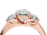 Rose gold Three-Stone Radiant Cut Cut Solitaire Ring with Classic Prong Setting_7