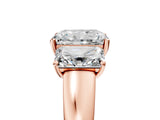 Rose gold Three-Stone Radiant Cut Cut Solitaire Ring with Classic Prong Setting_8