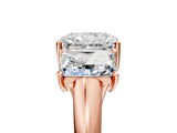 Rose gold Three-Stone Radiant Cut Diamond Engagement Ring with Prong Setting_8