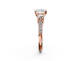 Rose gold Three-Stone Radiant Cut Diamond Pavé Band with Four-Prong Setting_48