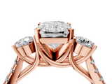 Rose gold Three-Stone Radiant Cut Diamond Pavé Band with Four-Prong Setting_50