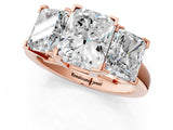 Rose gold Three-Stone Radiant Cut Diamond Ring with Channel Set Band and Four-Prong Setting_19