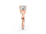 Rose gold Three-Stone Radiant Cut Diamond Ring with Channel Set Band and Four-Prong Setting_20