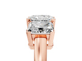 Rose gold Three-Stone Radiant Cut Diamond Ring with Channel Set Band and Four-Prong Setting_23